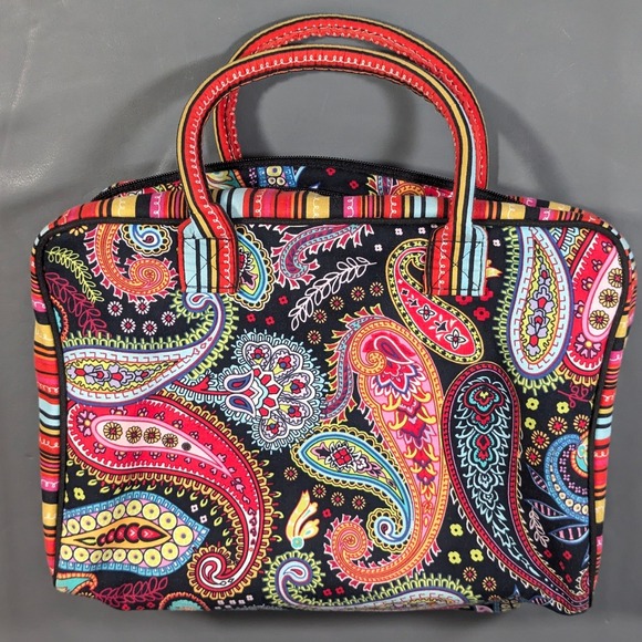 Unbranded Handbags - Vibrant Paisley Cosmetic Travel Bag Multi-Color Organizer